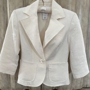 White House Black Market Ivory Floral Blazer